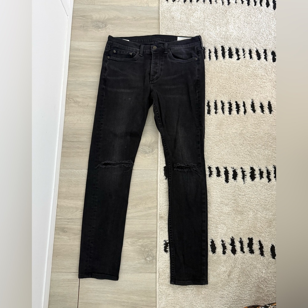 Mens Rag and Bone Black ripped Jeans extra slim size 32 great condition